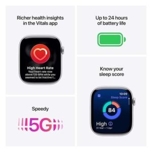 Apple Watch Series 11 GPS 46mm (International Version) Jet Black Aluminium Case, Black Sport Band - M/L - Image 4
